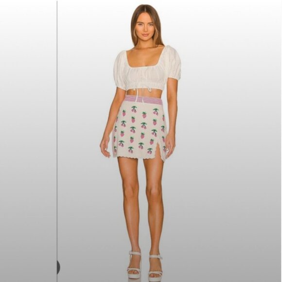 Loveshackfancy Pawley Cherry Strawberry Fruit Punch Skirt
